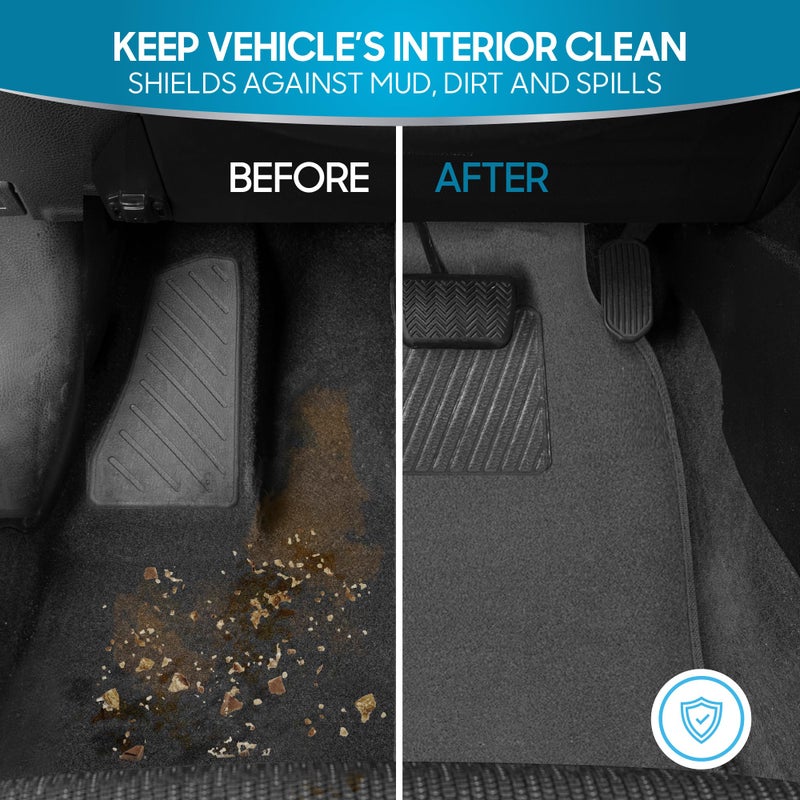 BDK Classic Carpet Floor Mats for Car & Auto - Universal Fit -Front & Rear with Heelpad (Charcoal) - MT100CC - Image 4